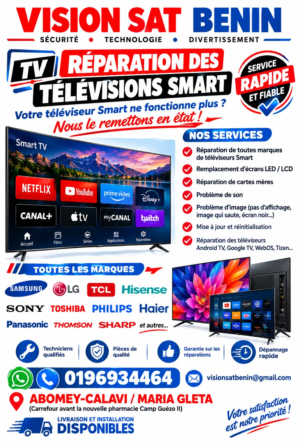 RÉPARATION DE VOS TÉLÉVISION